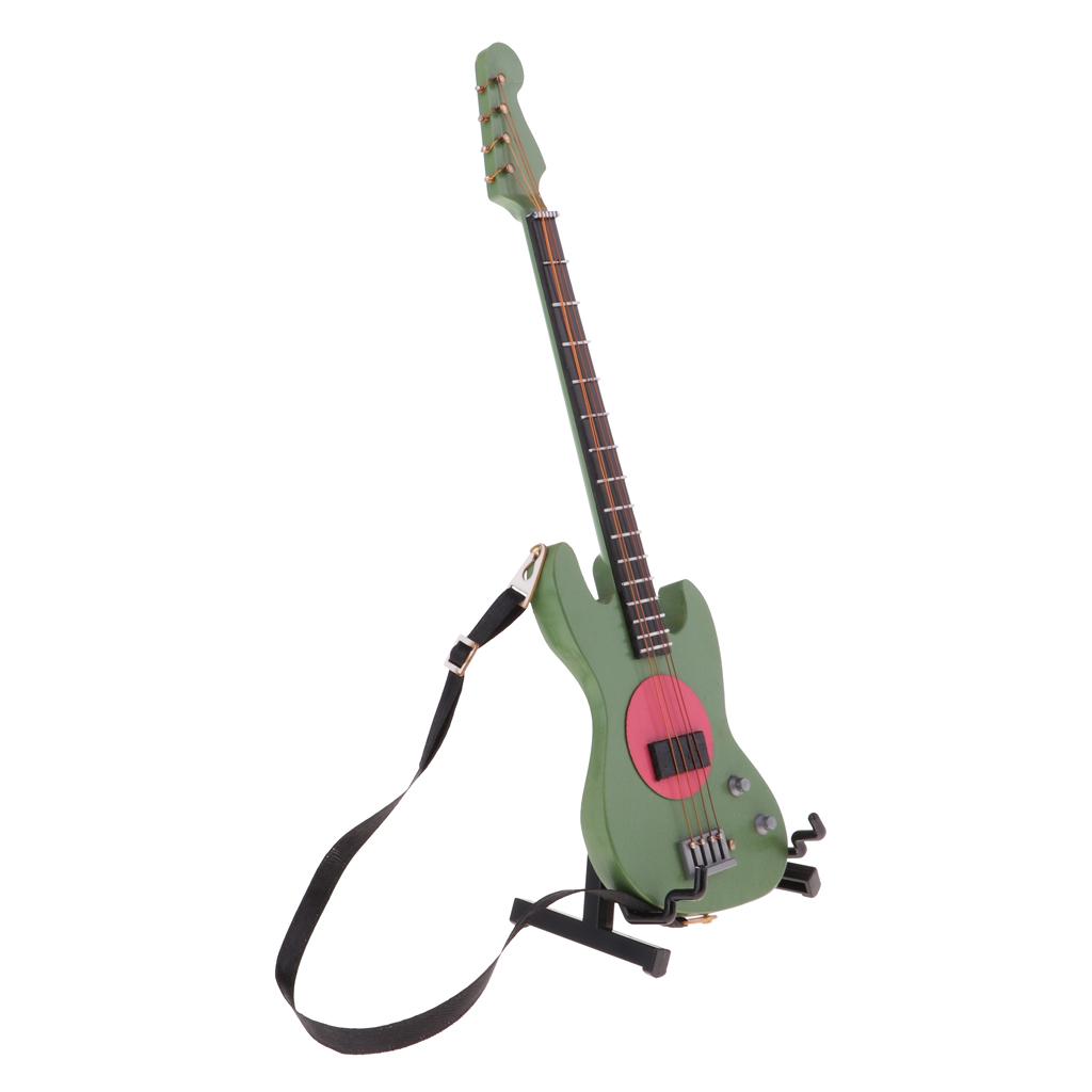 Action Figure Stand - Mini-guitare basse électrique avec support, pour