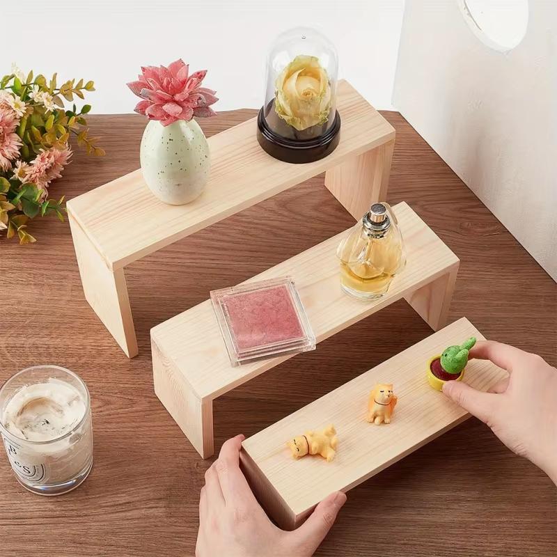 Display Risers Set - Présentoirs rectangulaires en bois pour bijoux,